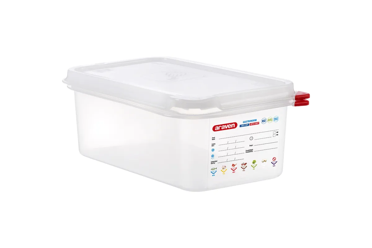 Pojemnik z polipropylenu z pokrywką szczelną, GN 1/4, H 100 mm Araven 164105