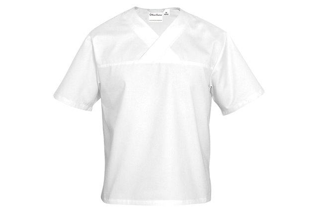 Bluza kucharska, unisex, w serek, krótki rękaw, biała, rozmiar M Nino Cucino 634103