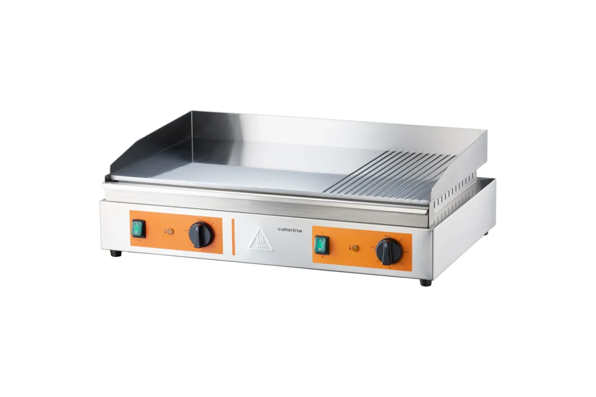 Płyta grillowa, 2/3 gładka, 1/3 ryflowana, Caterina, P 3.5 kW Caterina 745104