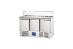 Stół chłodniczy 3 drzwiowy do pizzy z nadstawką szklaną, V 402 l Stalgast 833037