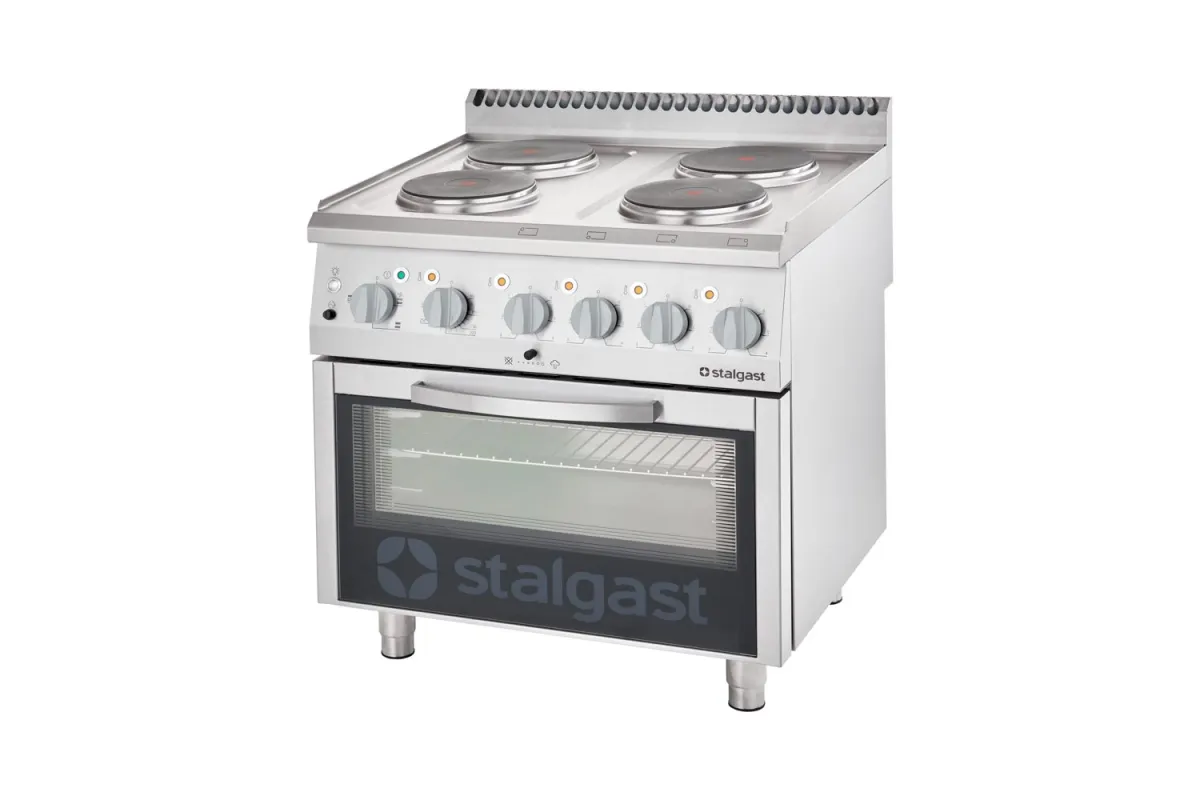 Kuchnia elektryczna, 4-polowa z piekarnikiem elektrycznym, 10.4+7 kW Stalgast 9716000