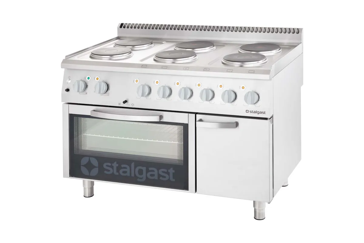 Kuchnia elektryczna, 6-polowa z piekarnikiem elektrycznym, 15.6+7 kW Stalgast 9717000