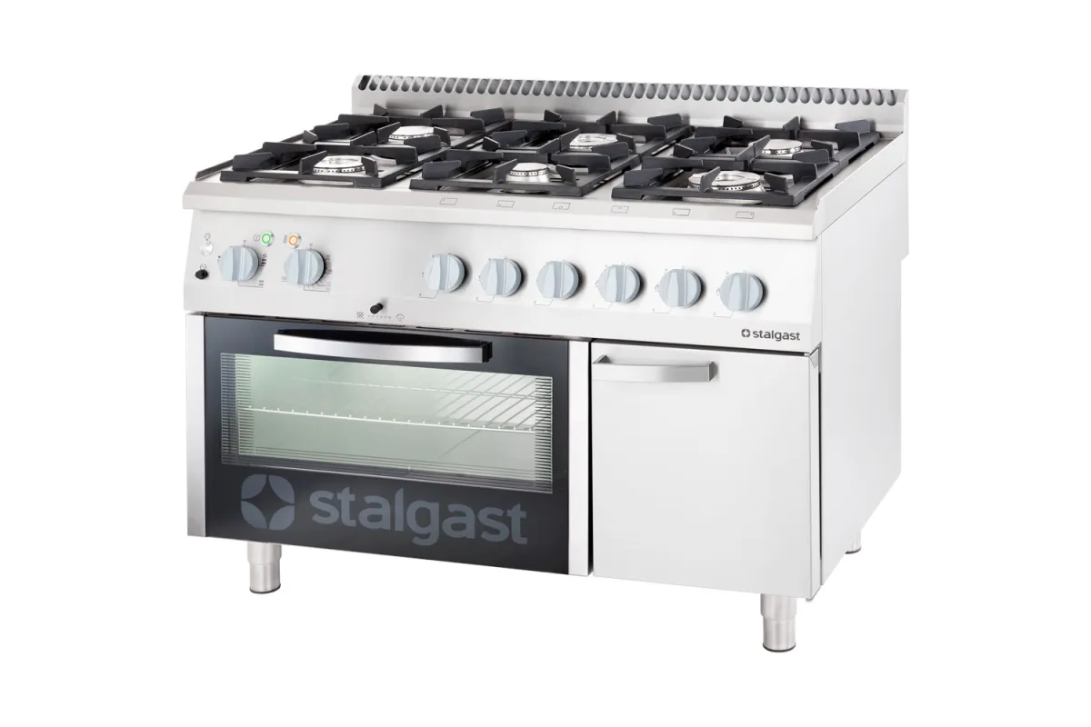 Kuchnia gazowa z piekarnikiem elektrycznym, termoobieg, 1200x700, 36.5+7.0 kW, G30/37 mbar Stalgast 9717230