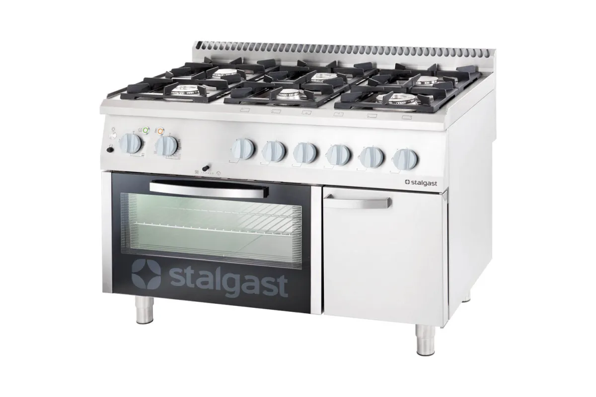 Kuchnia gazowa z piekarnikiem elektrycznym, statyczny, 1200x700, 32.5+7.0 kW, G30/37 mbar Stalgast 9718130