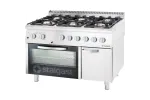 Kuchnia gazowa z piekarnikiem elektrycznym, statyczny, 1200x700, 36.5+7.0 kW, G20/20 mbar Stalgast 9718210