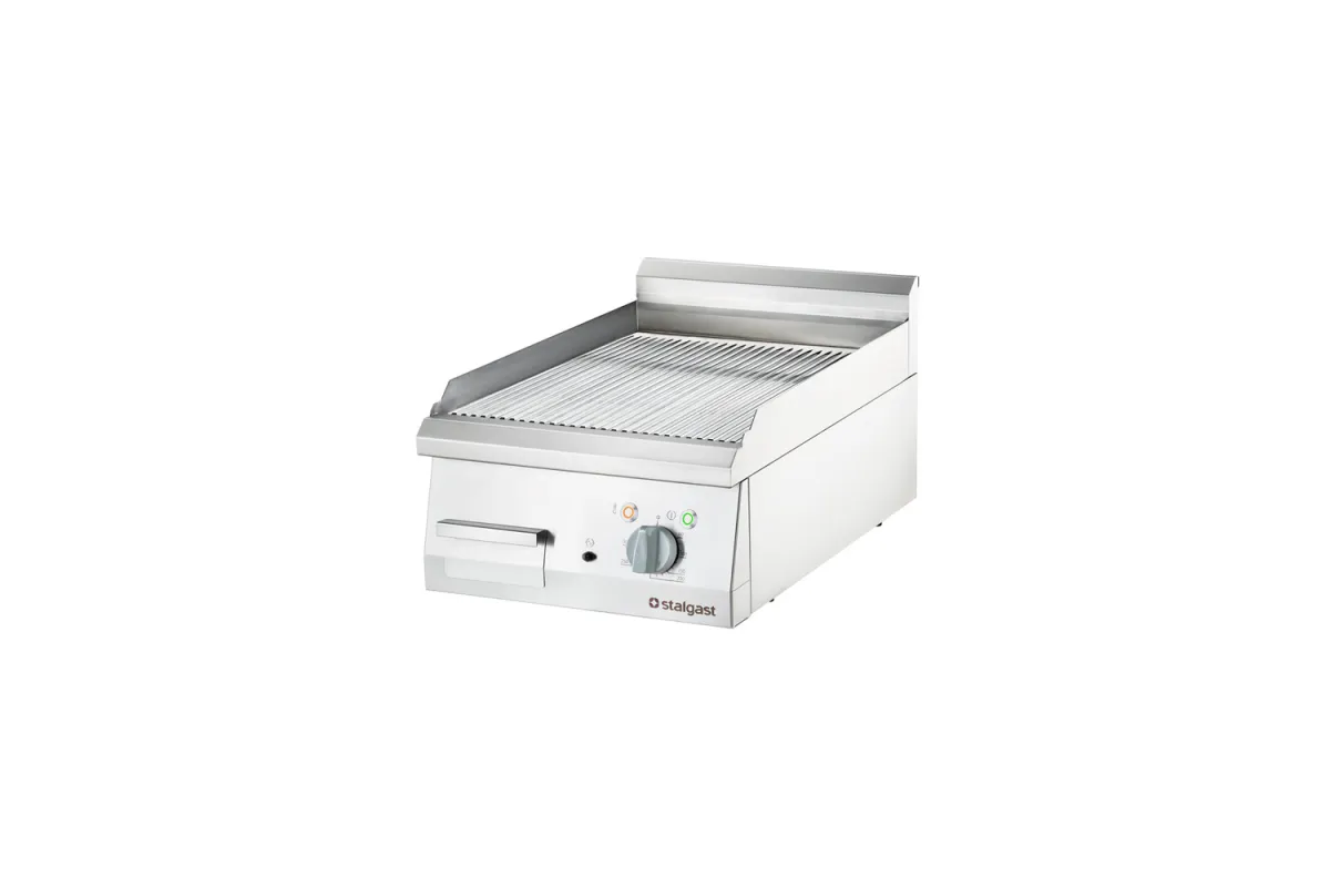 Płyta grillowa elektryczna, chromowana, ryflowana, P 4 kW, U 400 V Stalgast 9736200