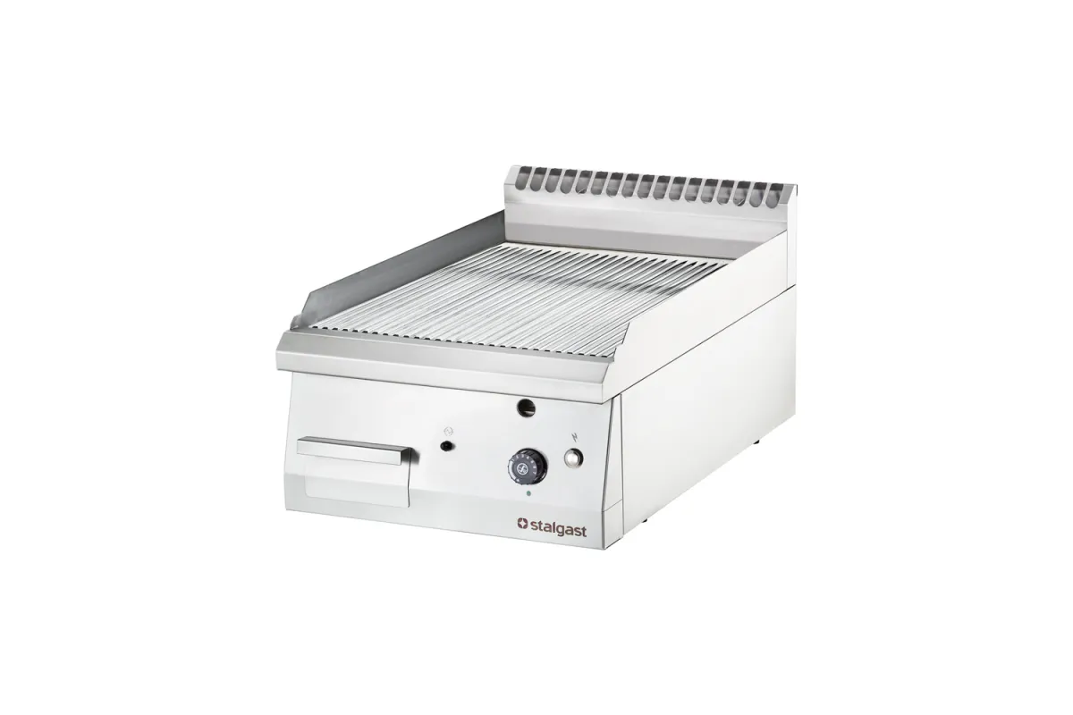 Płyta grillowa nastawna, chromowana, ryflowana, gazowa, 400x700, 6.5 kW, G30/37 mbar Stalgast 9736230