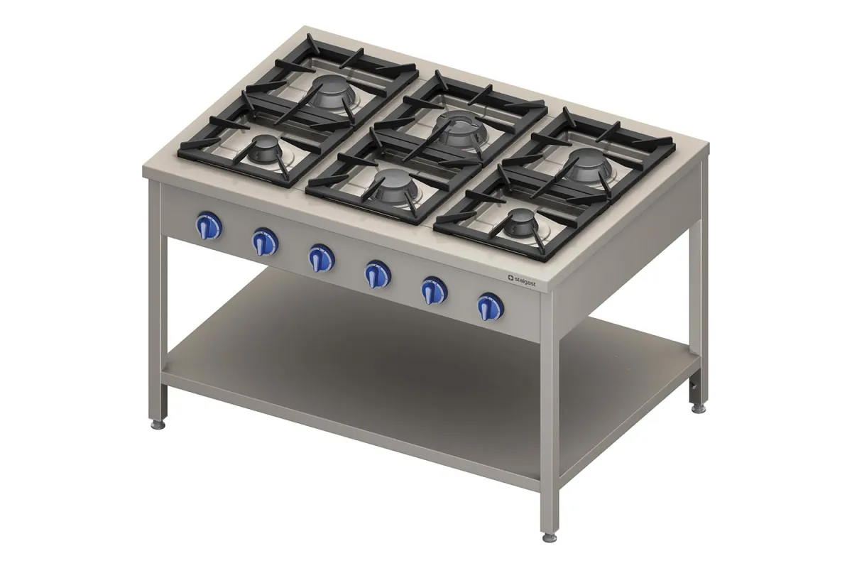 Kuchnia gazowa, 6-palnikowa, 900 mm, 32.5 kW, G20 Stalgast 999611