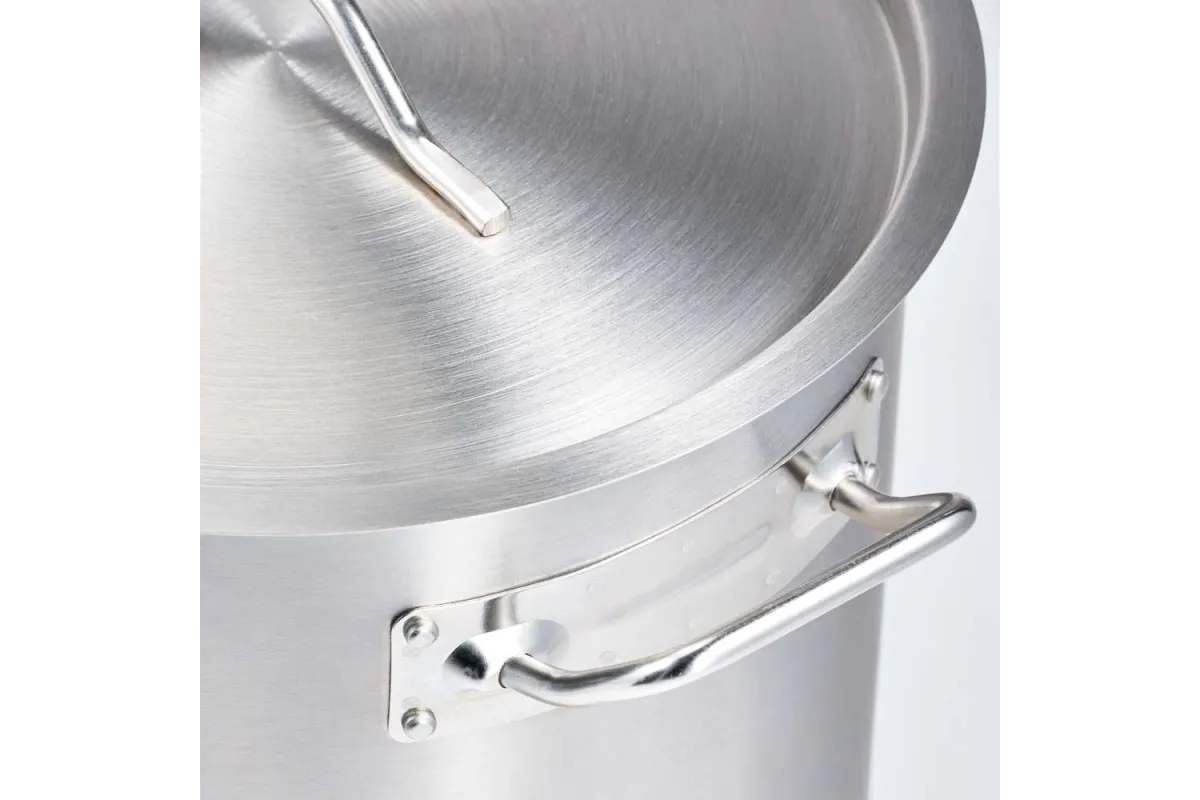 Garnek wysoki z pokrywką, stalowy, Ø 240 mm, V 9 l Gredil 011245