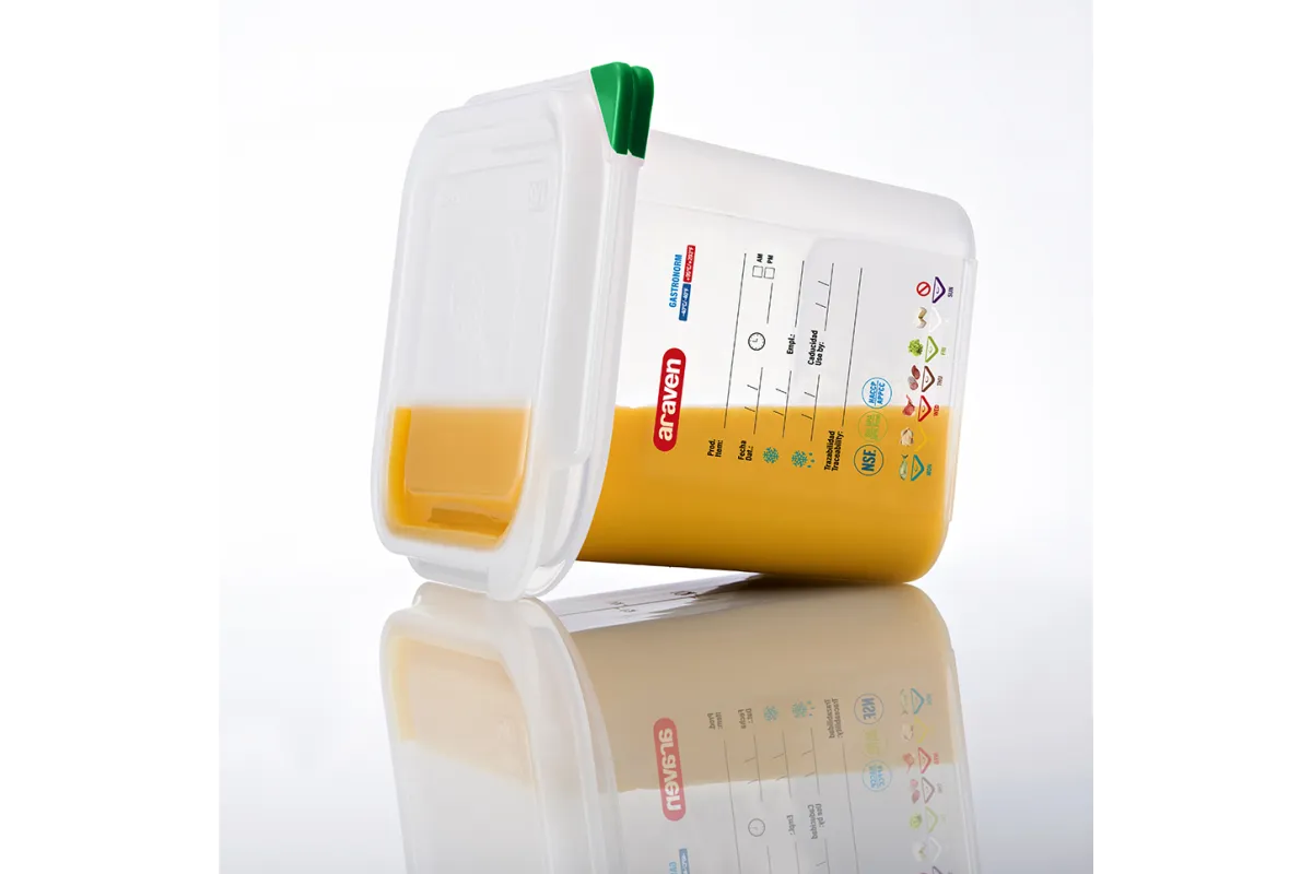 Pojemnik z polipropylenu z pokrywką szczelną, GN 1/9, H 65 mm Araven 169065