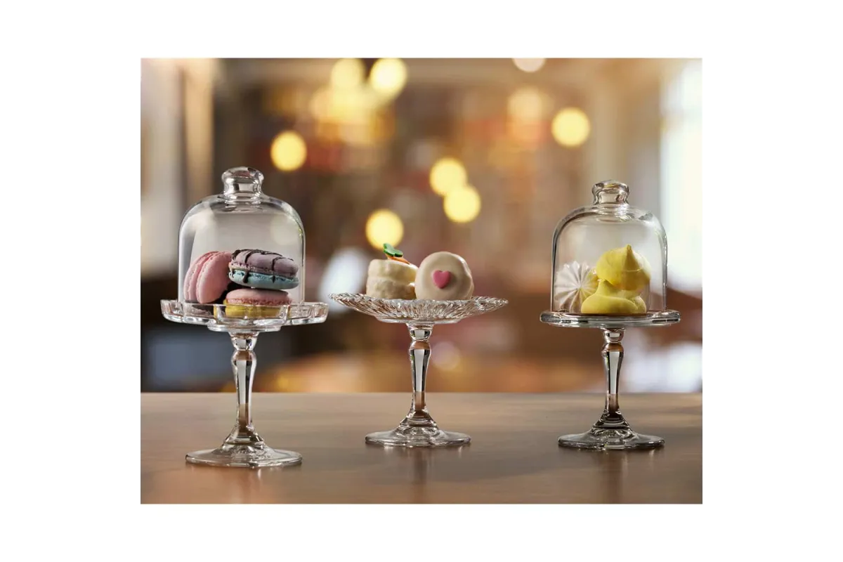 Mini patera z kloszem, szklana, H 187 mm Pasabahce 545018