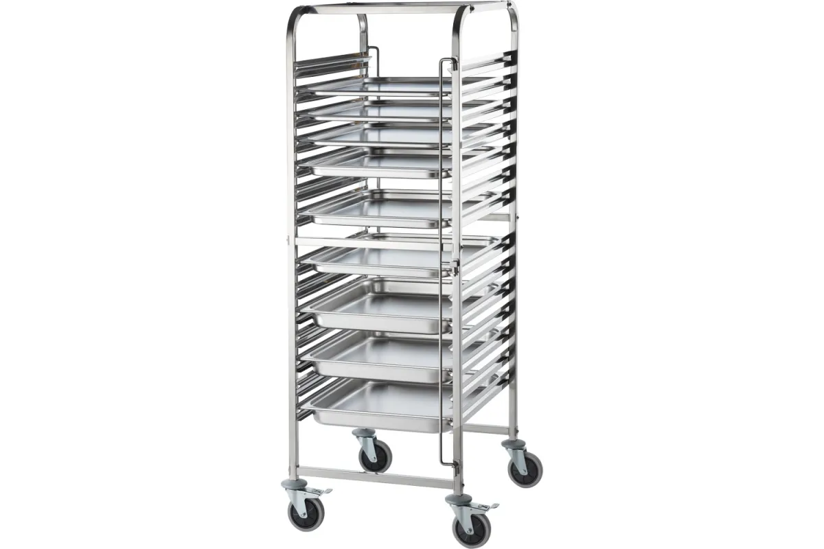 Wózek transportowy ze stali nierdzewnej, 14x GN 2/1 Stalgast 662211