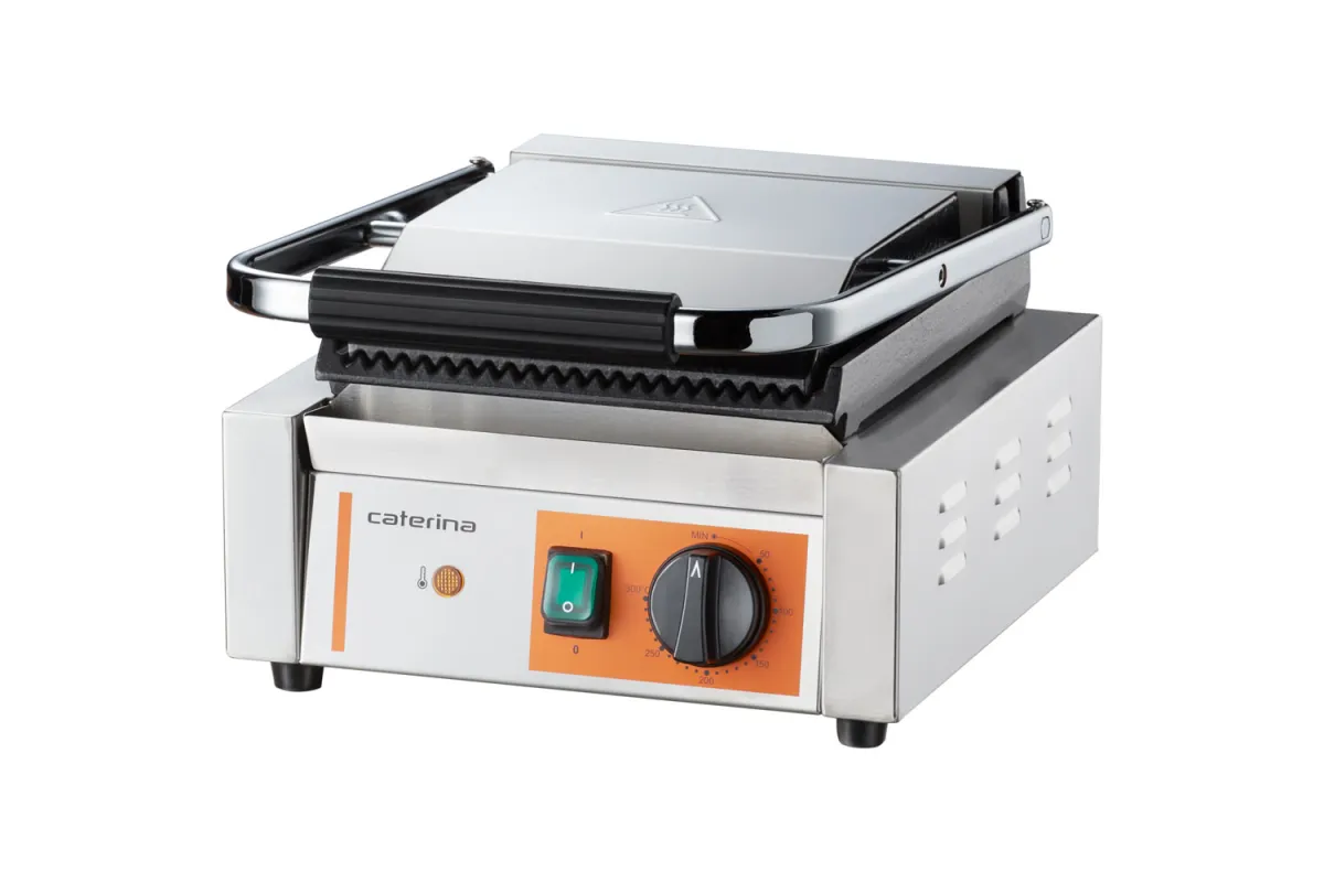 Kontakt grill pojedynczy, ryflowany, Caterina, P 1.8 kW Caterina 742018