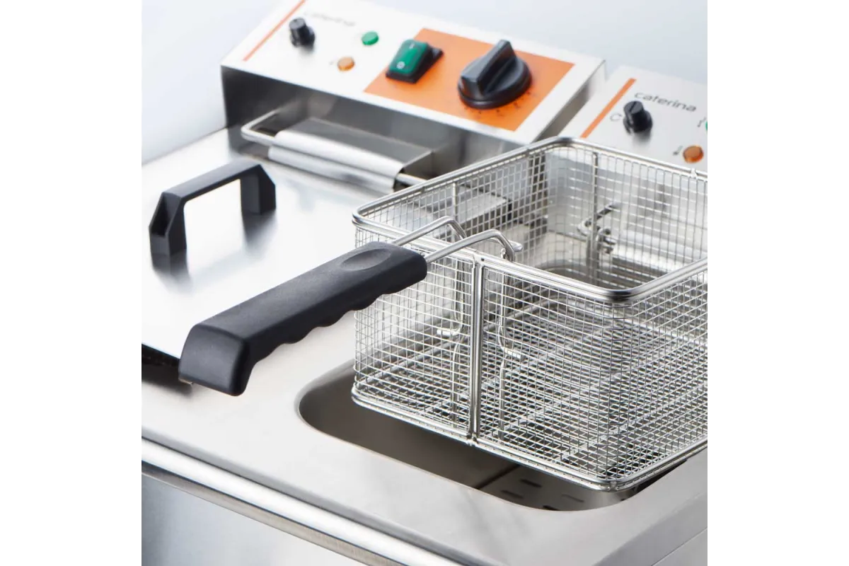 Frytownica elektryczna z kranem, 2-komorowa, Caterina, V 2x8 l, P 2x3 kW Caterina 746097