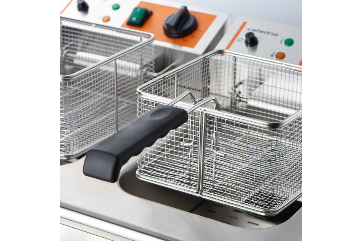 Frytownica elektryczna z kranem, 2-komorowa, Caterina, V 2x8 l, P 2x3 kW Caterina 746097