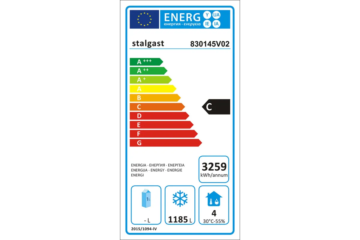 Szafa mroźnicza 2 drzwiowa ze stali nierdzewnej, GN 2/1, V 1300 l Stalgast 830145