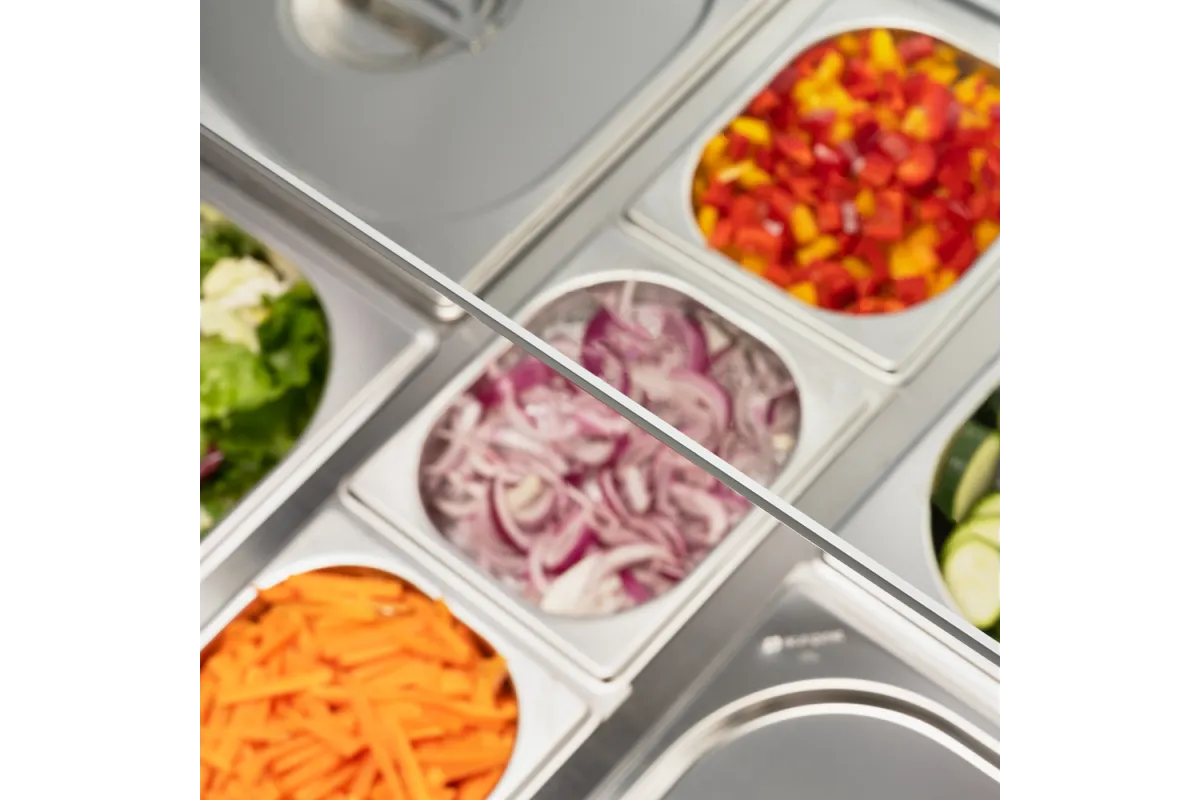 Stół chłodniczy 2 drzwiowy sałatkowy z nadstawą szklaną, V 240 l Stalgast 832222