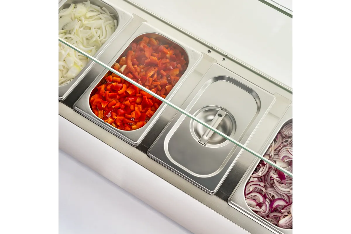 Witryna chłodnicza nadstawna z szybą, L 2000 mm, 10 x GN 1/4 Stalgast 834141