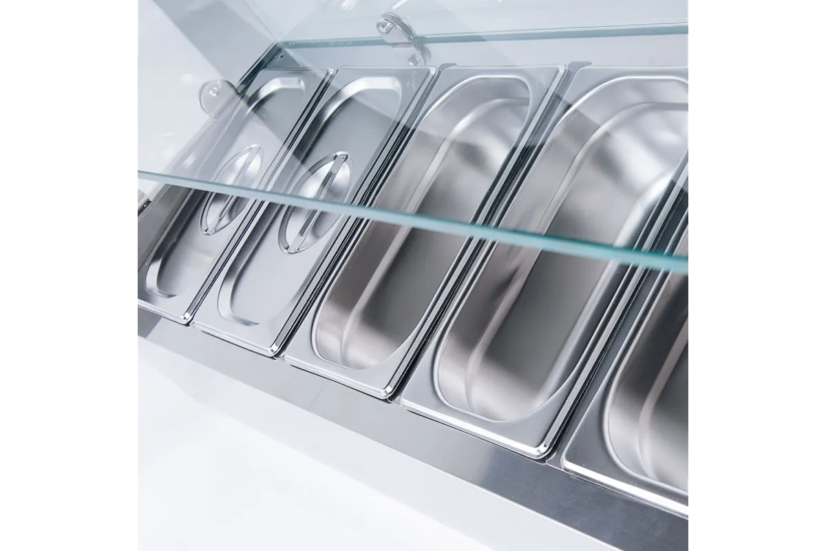 Witryna chłodnicza, nadstawna z szybą, 5 x GN 1/4 Stalgast 834540