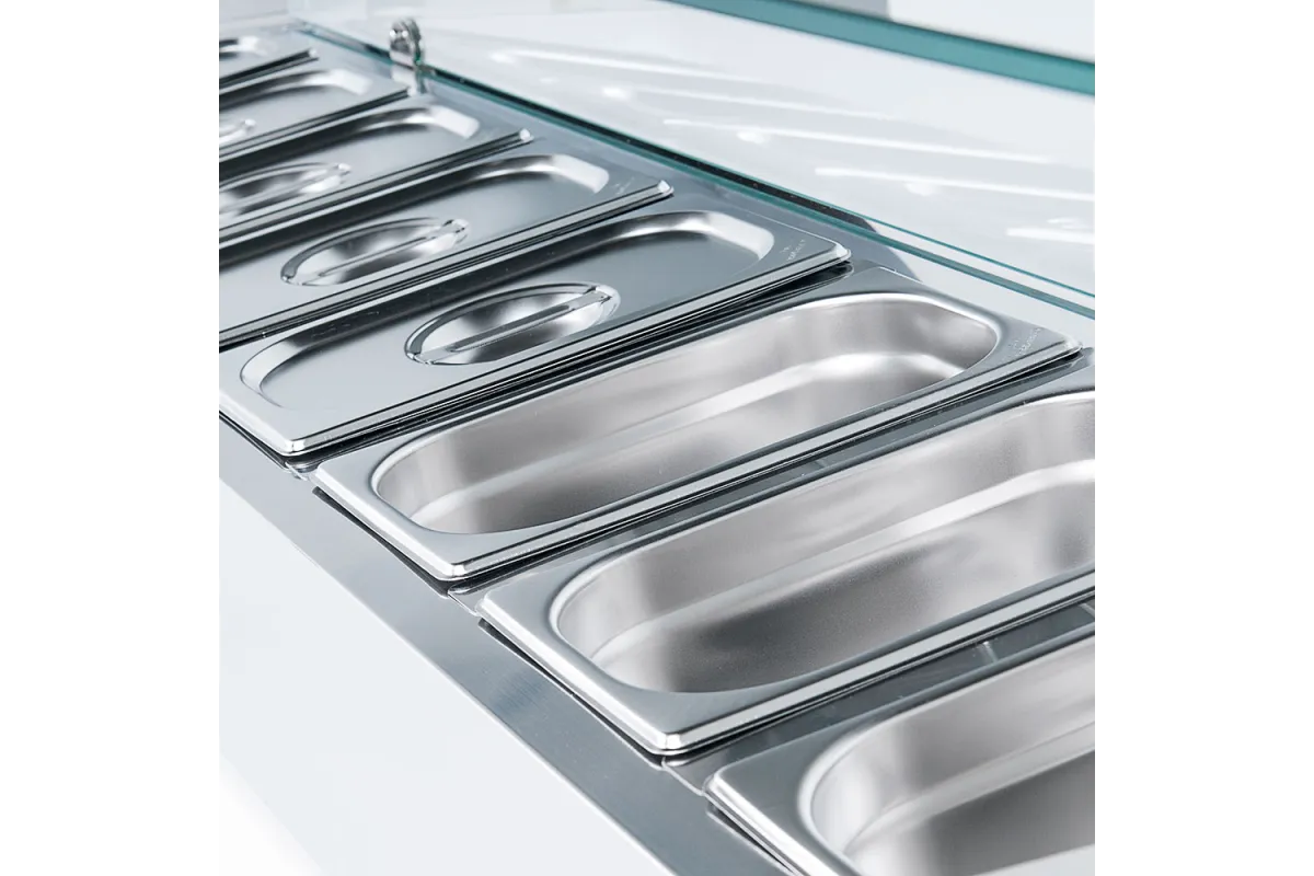 Witryna chłodnicza nadstawna z szybą, 7 x GN 1/4 Stalgast 834541