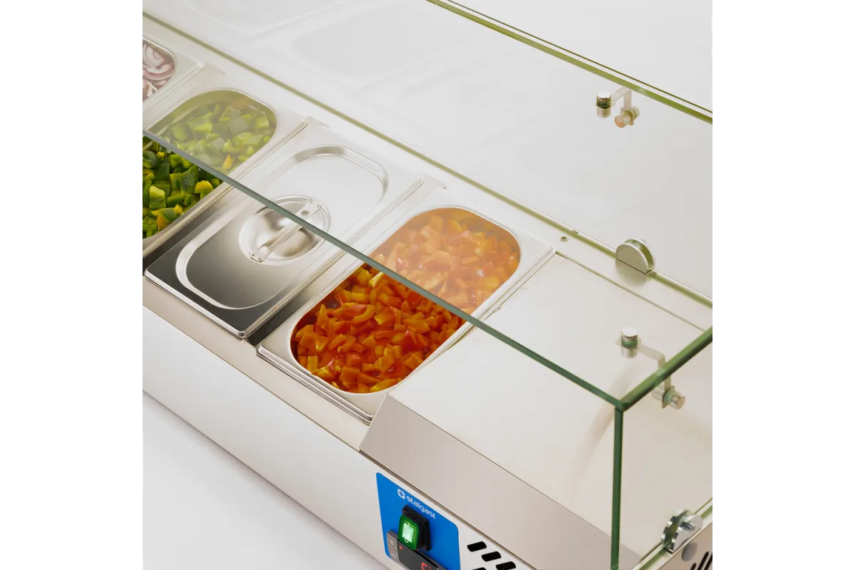 Witryna chłodnicza nadstawna z szybą, 6 x GN 1/4 Stalgast 834641