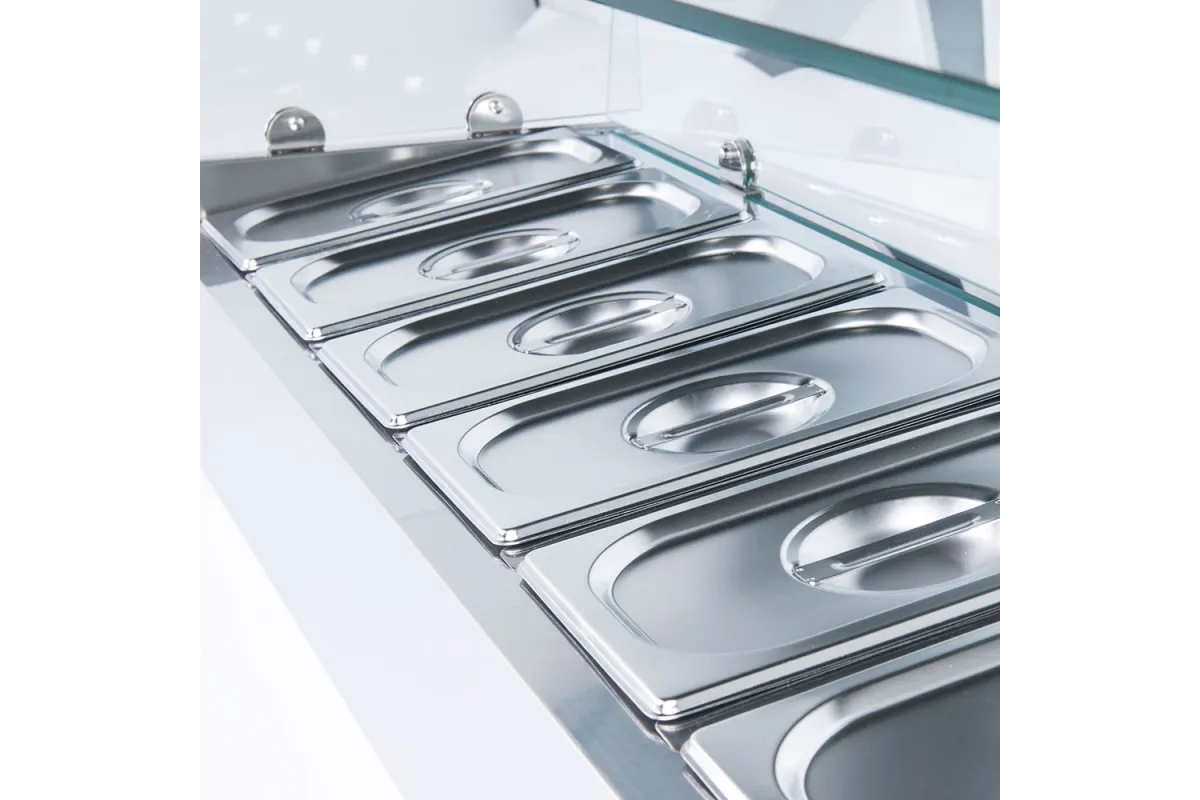 Witryna chłodnicza nadstawna z szybą, 6 x GN 1/4 Stalgast 834641