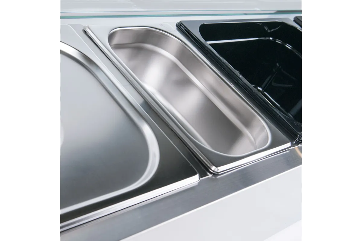 Witryna chłodnicza nadstawna z szybą, 8 x GN 1/4 Stalgast 834840