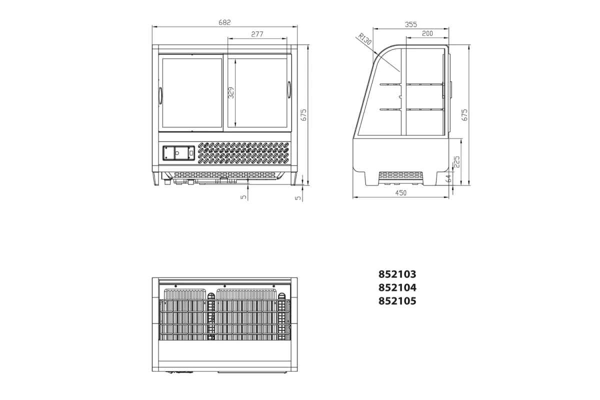 Witryna ekspozycyjna 100 l biała oświetlenie LED Stalgast 852103