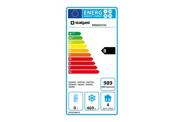 Szafa mroźnicza ze stali nierdzewnej, wnętrze z ABS, V 620 l Stalgast 880603