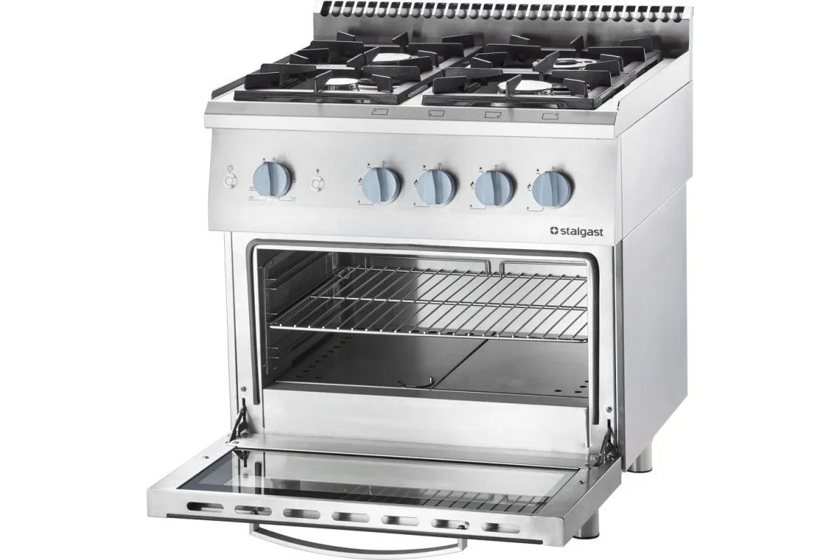 Kuchnia gazowa z piekarnikiem gazowym, 800x700, 20.5+5.0 kW, G30/37 mbar Stalgast 9710130