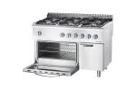 Kuchnia gazowa z piekarnikiem gazowym, 1200x700, 32.5+5.0 kW, G20/20 mbar Stalgast 9711110