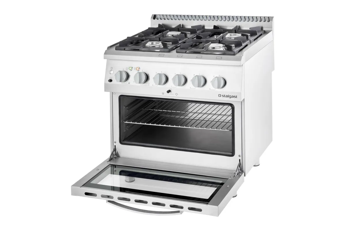 Kuchnia gazowa z piekarnikiem elektrycznym, statyczny, 800x700, 22.5+7.0 kW, G30/37 mbar Stalgast 9716230