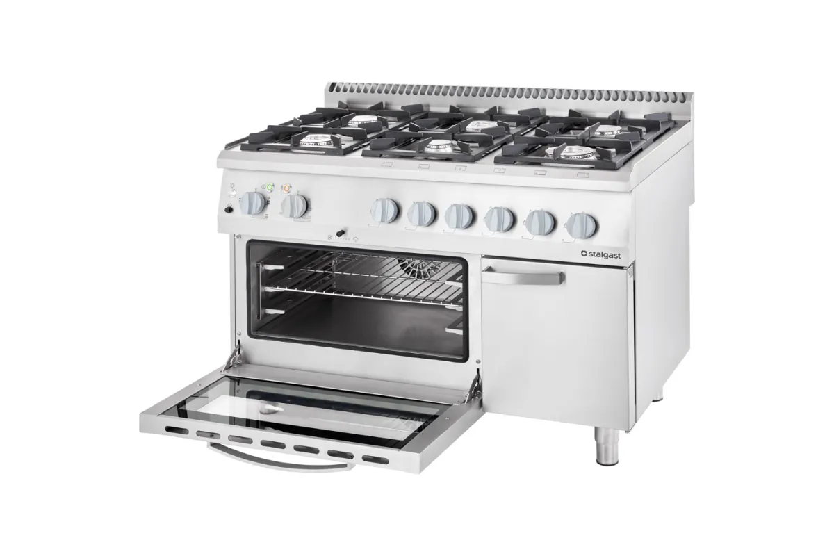 Kuchnia gazowa z piekarnikiem elektrycznym, termoobieg, 1200x700, 36.5+7.0 kW, G20/20 mbar Stalgast 9717210