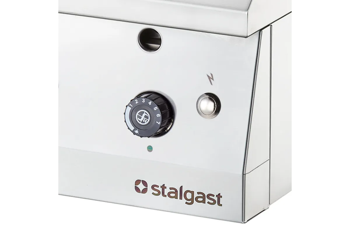 Płyta grillowa nastawna, chromowana, ryflowana, gazowa, 800x700, 13.0 kW, G30/37 mbar Stalgast 9737230