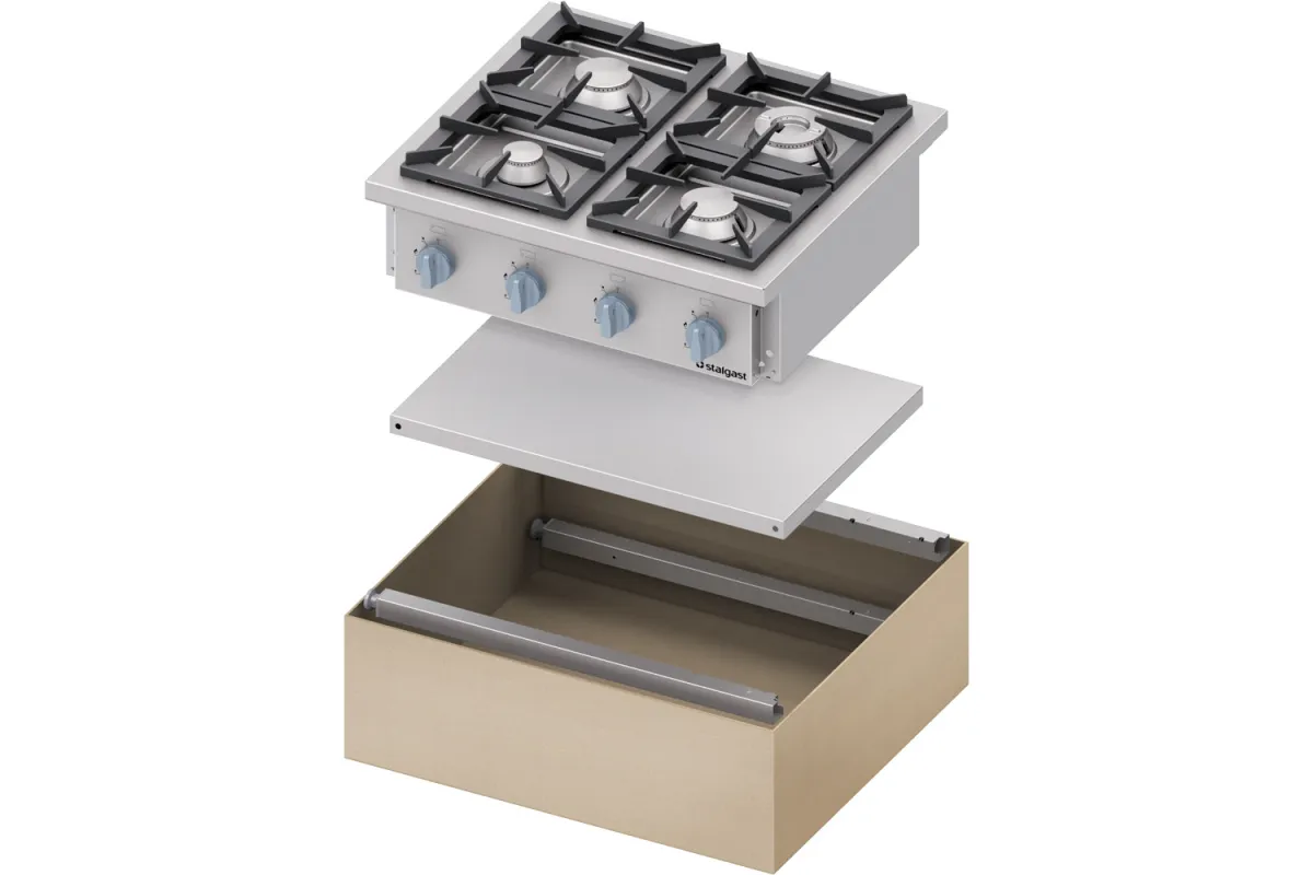 Kuchnia gazowa wolnostojąca, skręcana, 800x700, 20.5 kW, G30/37 mbar Stalgast 978513