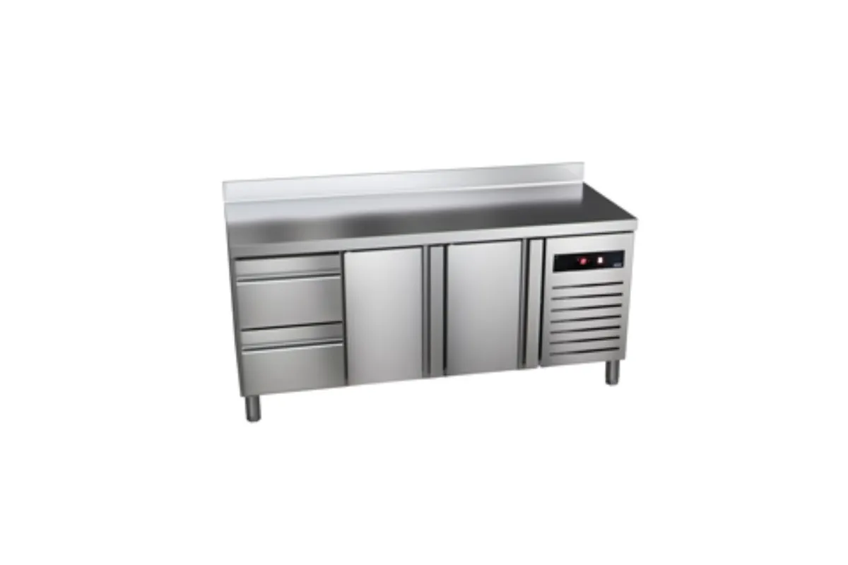 STÓŁ CHŁODNICZY 700 MM GN 1/1 2-DRZWIOWY Z 2 SZUFLADAMI ASBER GGTP-7-180-22 SB40 GREEN LINE