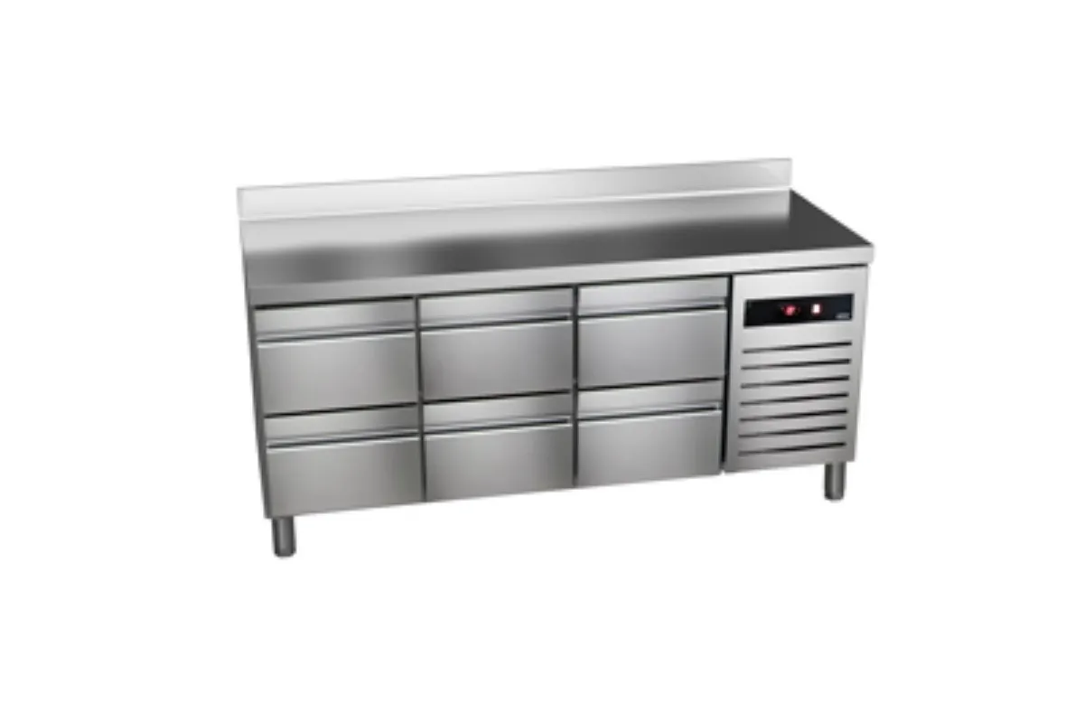 STÓŁ CHŁODNICZY 700 MM GN 1/1 Z 6 SZUFLADAMI ASBERGGTP-7-180-06 SB40 GREEN LINE