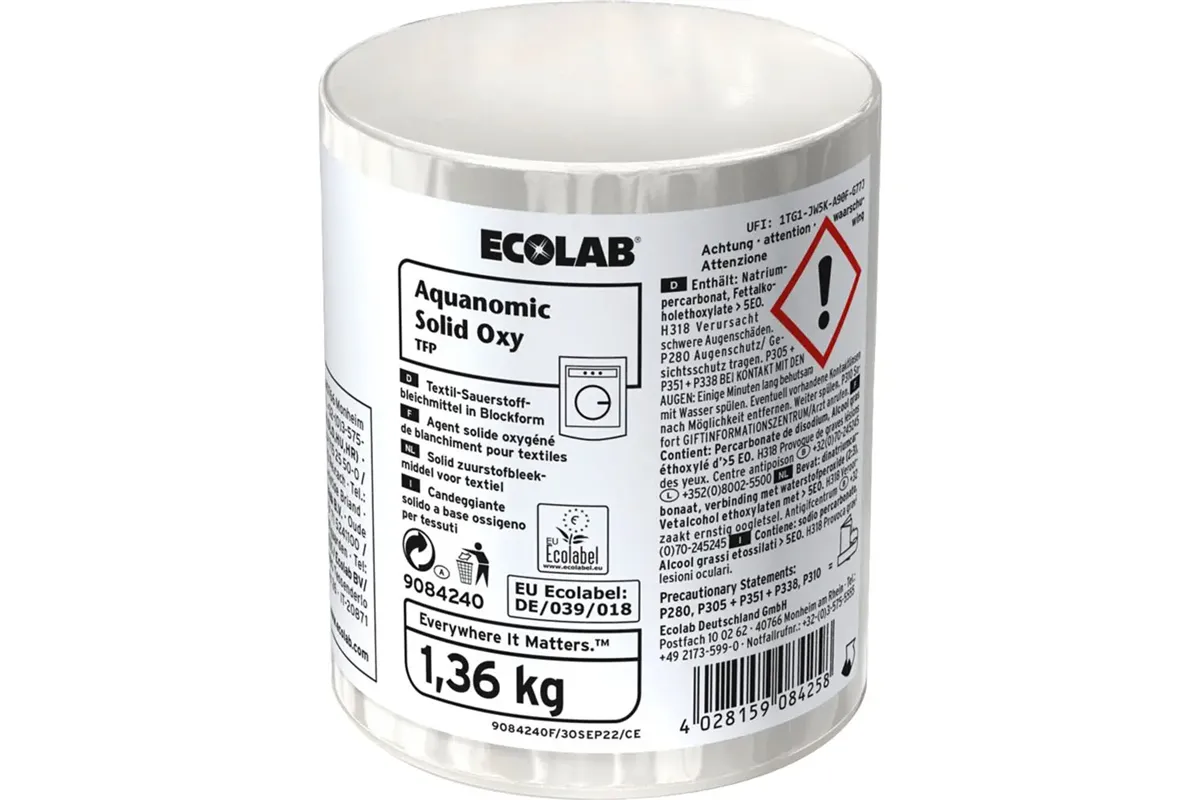 Aquanomic Solid Oxy 1.36 kg Ecolab 9084870 środek wybielający w bloku do tkanin