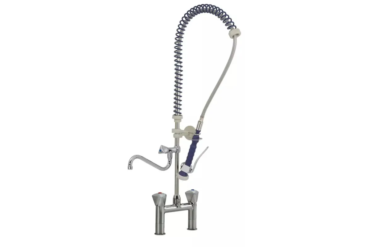 Bateria prysznicowa stojąca ze spryskiwaczem, 2 rodzaje wody, z wylewką ASBER EC-2C N