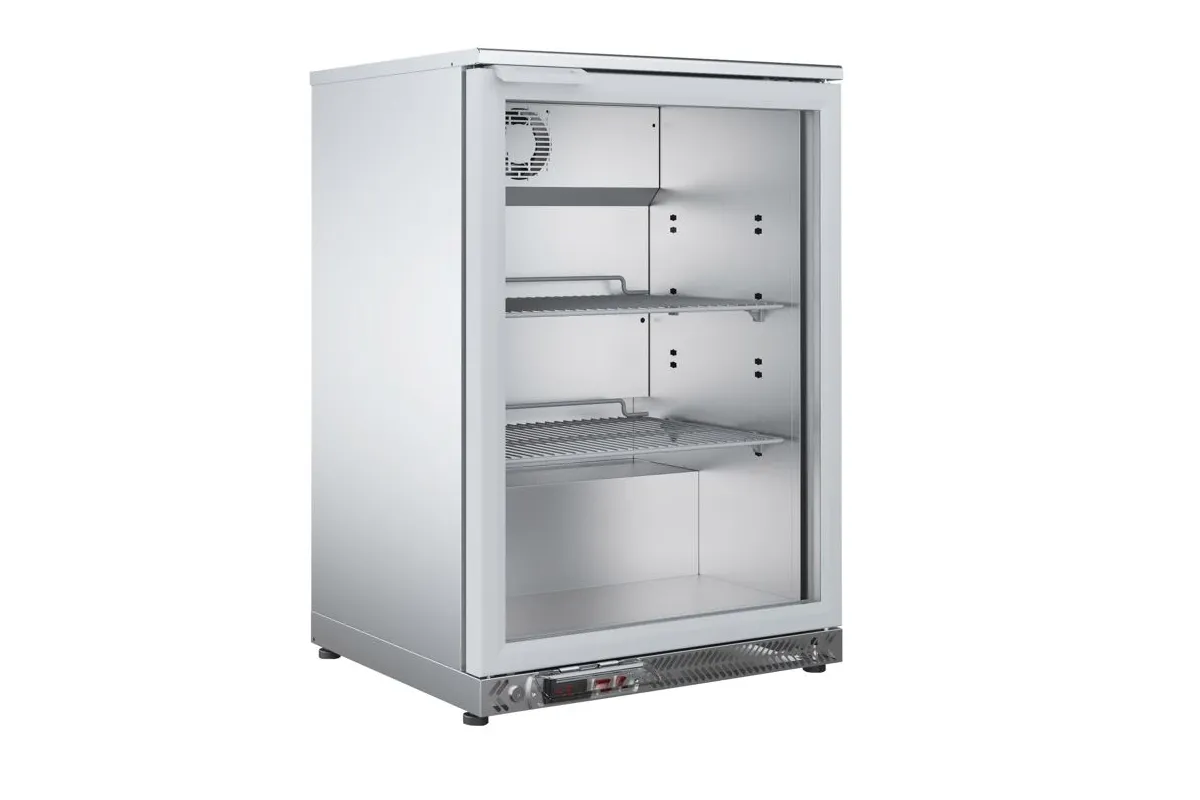 SZAFA CHŁODNICZA BAROWA DO BUTELEK 1-DRZWIOWA ZE STALI NIERDZEWNEJ ASBER ERMA-150 SS