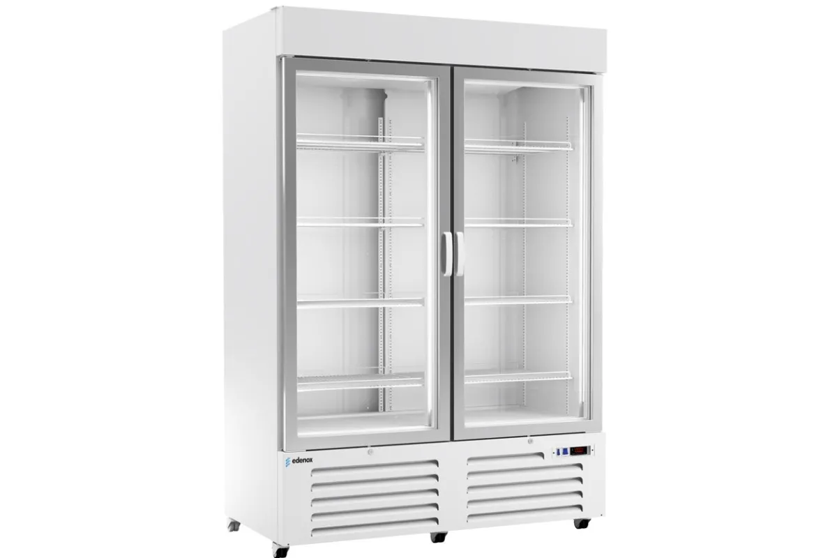 SZAFA CHŁODNICZA 2-DRZWIOWA Z POD ŚWIETLANYM PANELEM  DRZWI SKRZYDŁOWE ASBER APE-952-C HC BL 