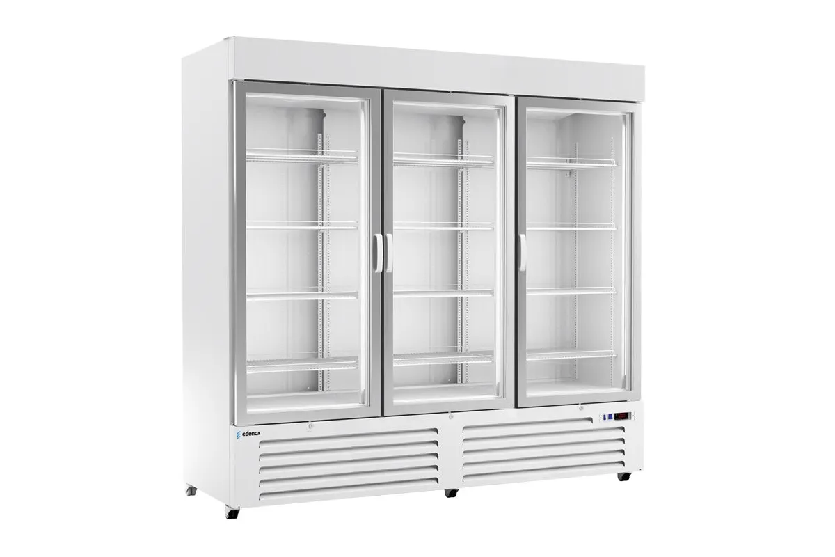 SZAFA CHŁODNICZA 3-DRZWIOWA Z PODŚWIETLANYM PANELEM  DRZWI SKRZYDŁOWE ASBER APE-1653-C HC BL