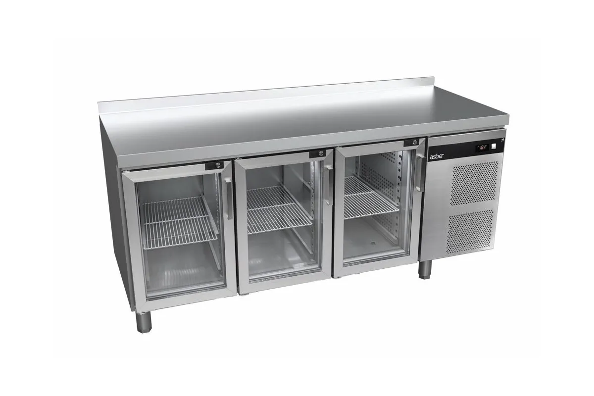 STÓŁ CHŁODNICZY 3-DRZWIOWY  Z DRZWIAMI PRZESZKLONYMI 700MM ASBER GGTP-7-180-30 SB40 LC GD