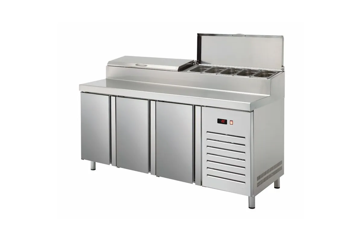 STÓŁ CHŁODNICZY DO PIZZY 3-DRZWIOWY 700MM GM 1/1 ESSENZIAL LINE ASBER ETPZ-180 HC 90NS