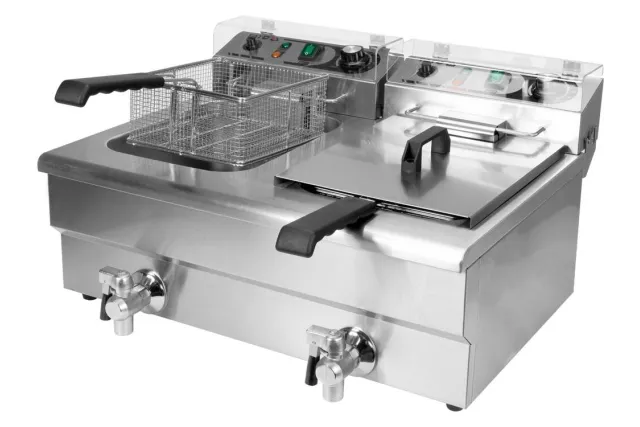 Elektryczna frytownica z zaworem 2x12l Yato YG-04634