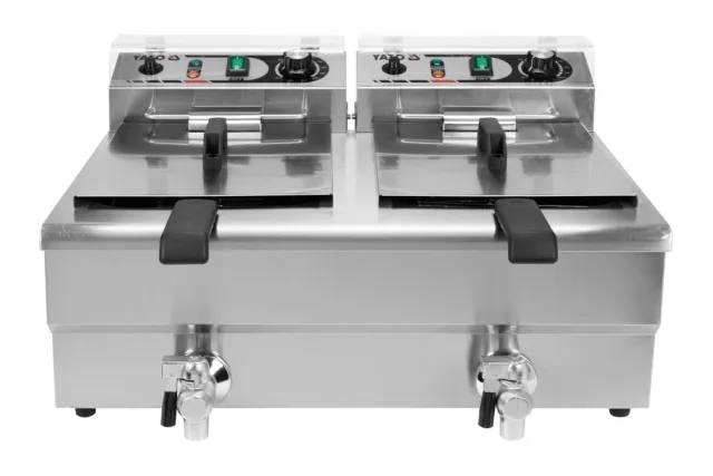 Elektryczna frytownica z zaworem 2x12l Yato YG-04634