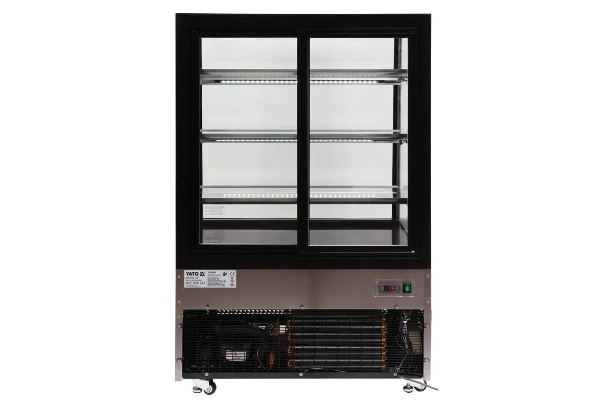Witryna chłodnicza 400l 90x80x144 czarna Yato YG-05045