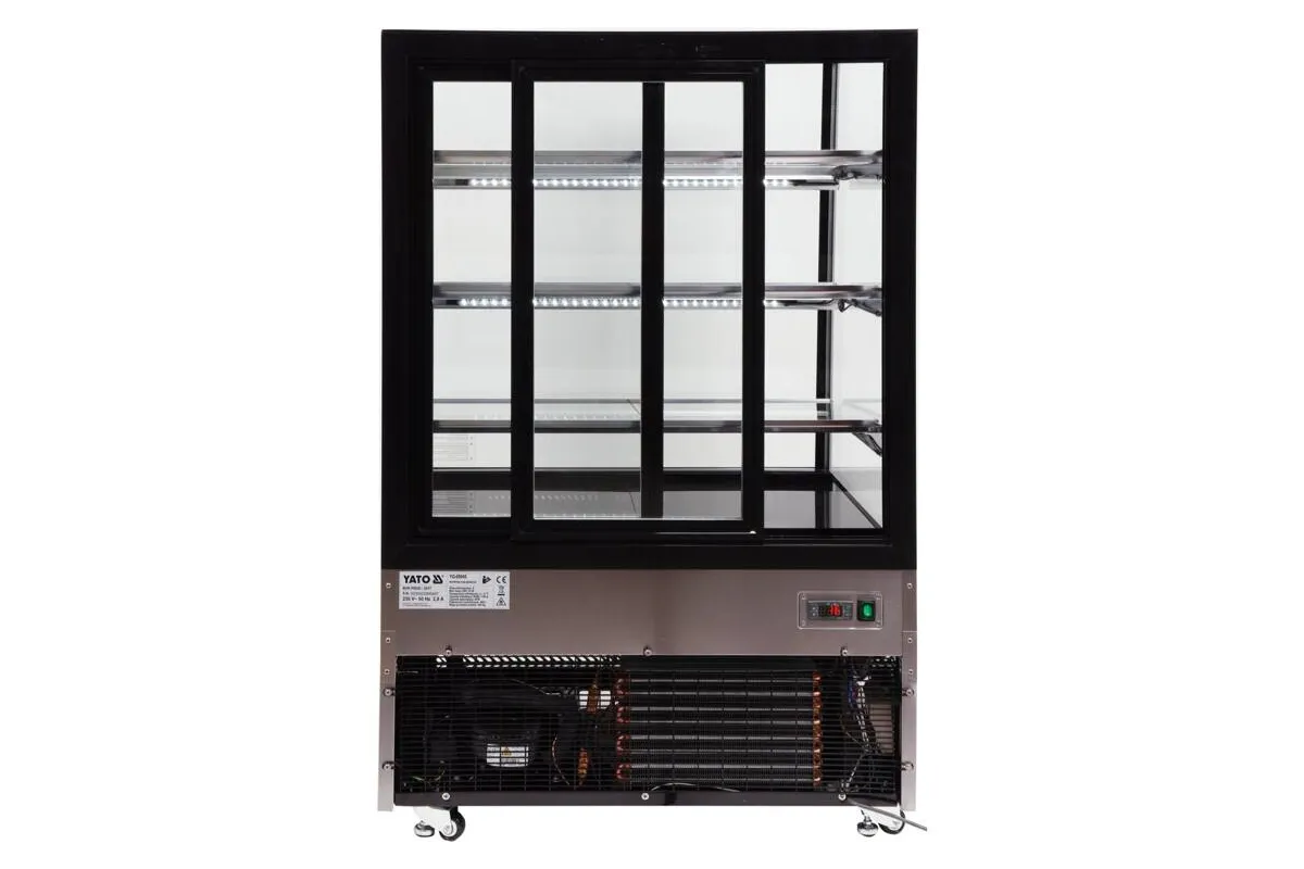 Witryna chłodnicza 400l 90x80x144 czarna Yato YG-05045