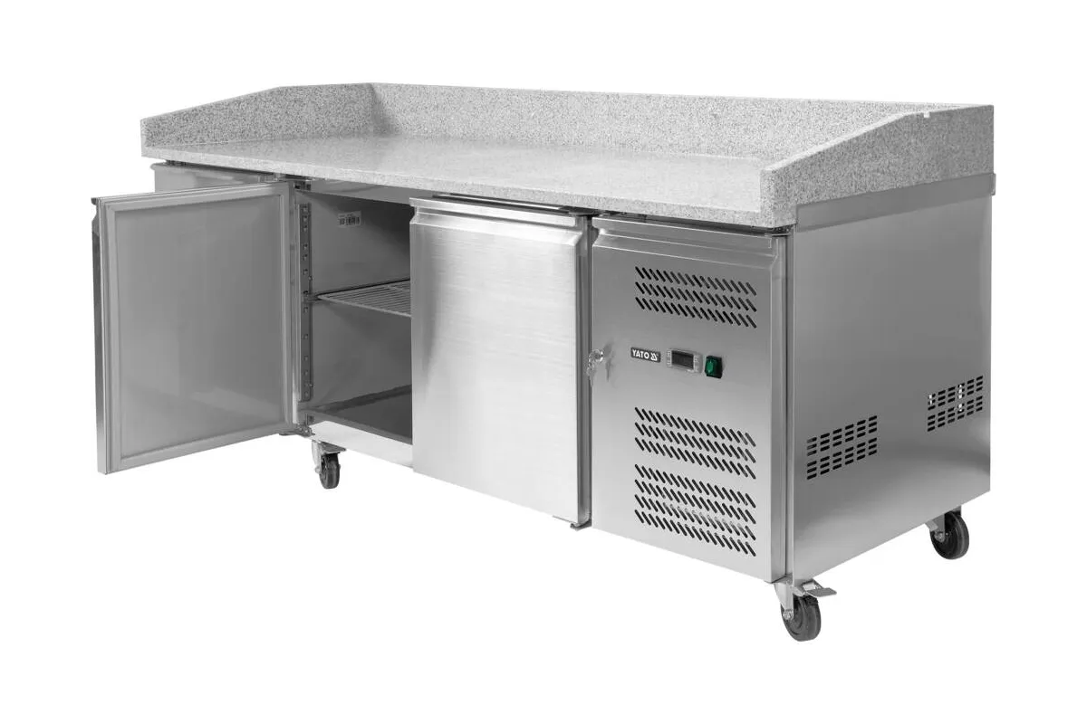 Stół chłodniczy 2-drzwiowy do pizzy z 7 szufladami i blatem granitowym Yato YG-05310