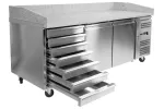 Stół chłodniczy 2-drzwiowy do pizzy z 7 szufladami i blatem granitowym Yato YG-05310